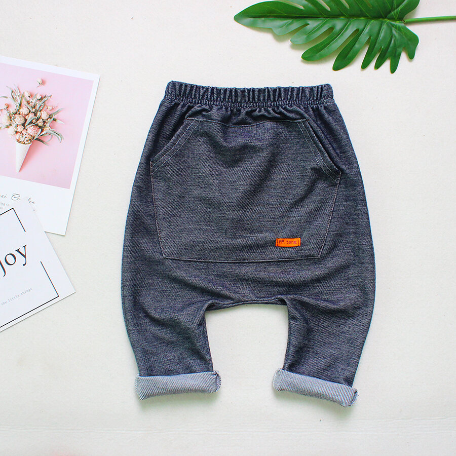 Trang Phục Xuân Thu Bé Trai Quần Quần Legging Thường Ngày Rộng Rãi Denim