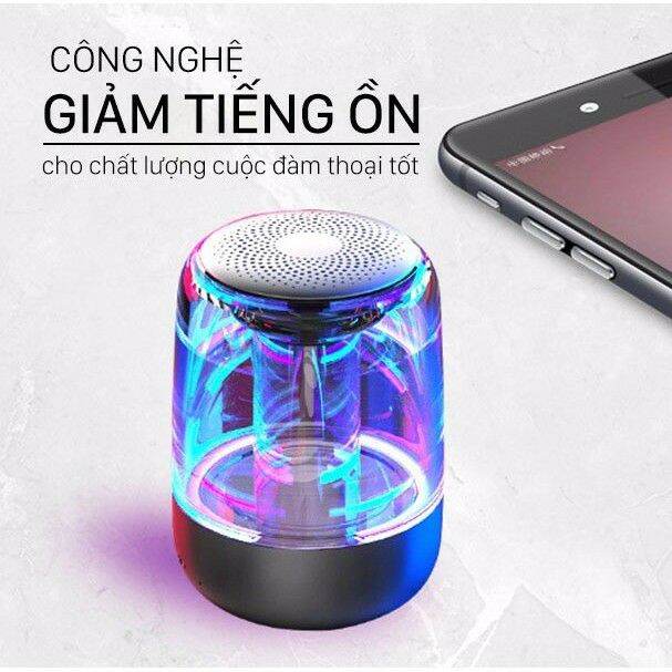 Loa bluetooth mini Yayusi C7 1000 mAh trong suốt led 7 màu supper bass loa trên dưới âm thanh vòm 6D