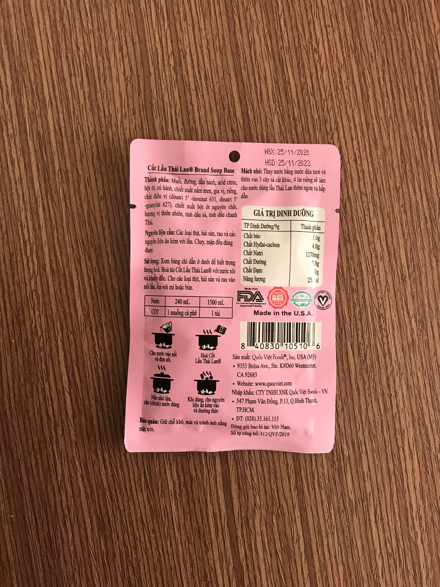 Nước dùng cô đặc nấu lẩu Thái