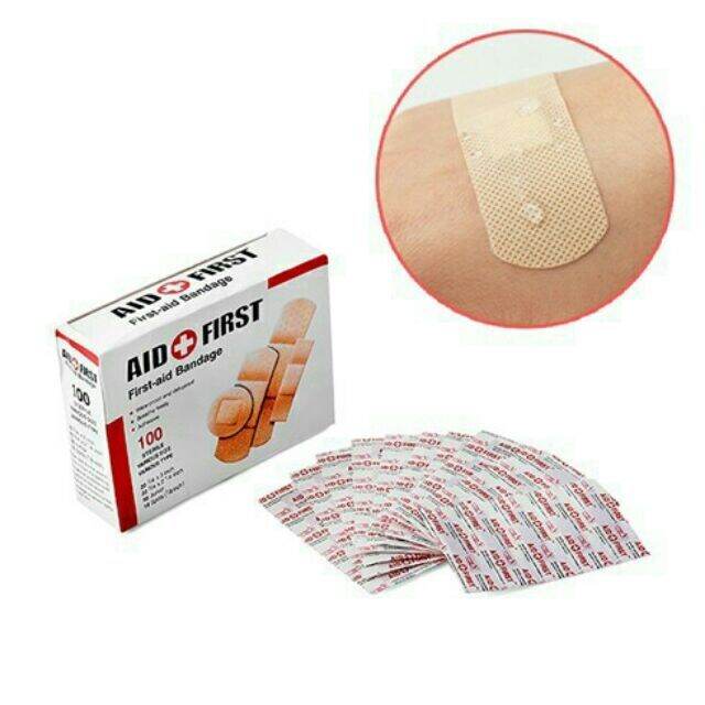 Hộp 100 miếng băng cá nhân (4 kích cỡ)