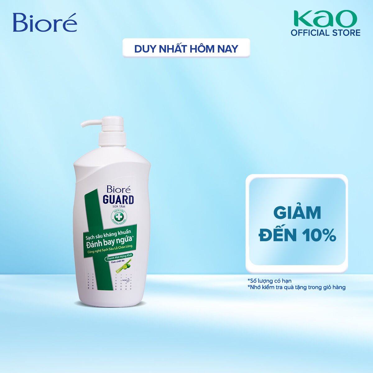 Biore Sữa Tắm Sạch Sâu Kháng Khuẩn Guard – Thanh Mát Hứng Khởi 800g