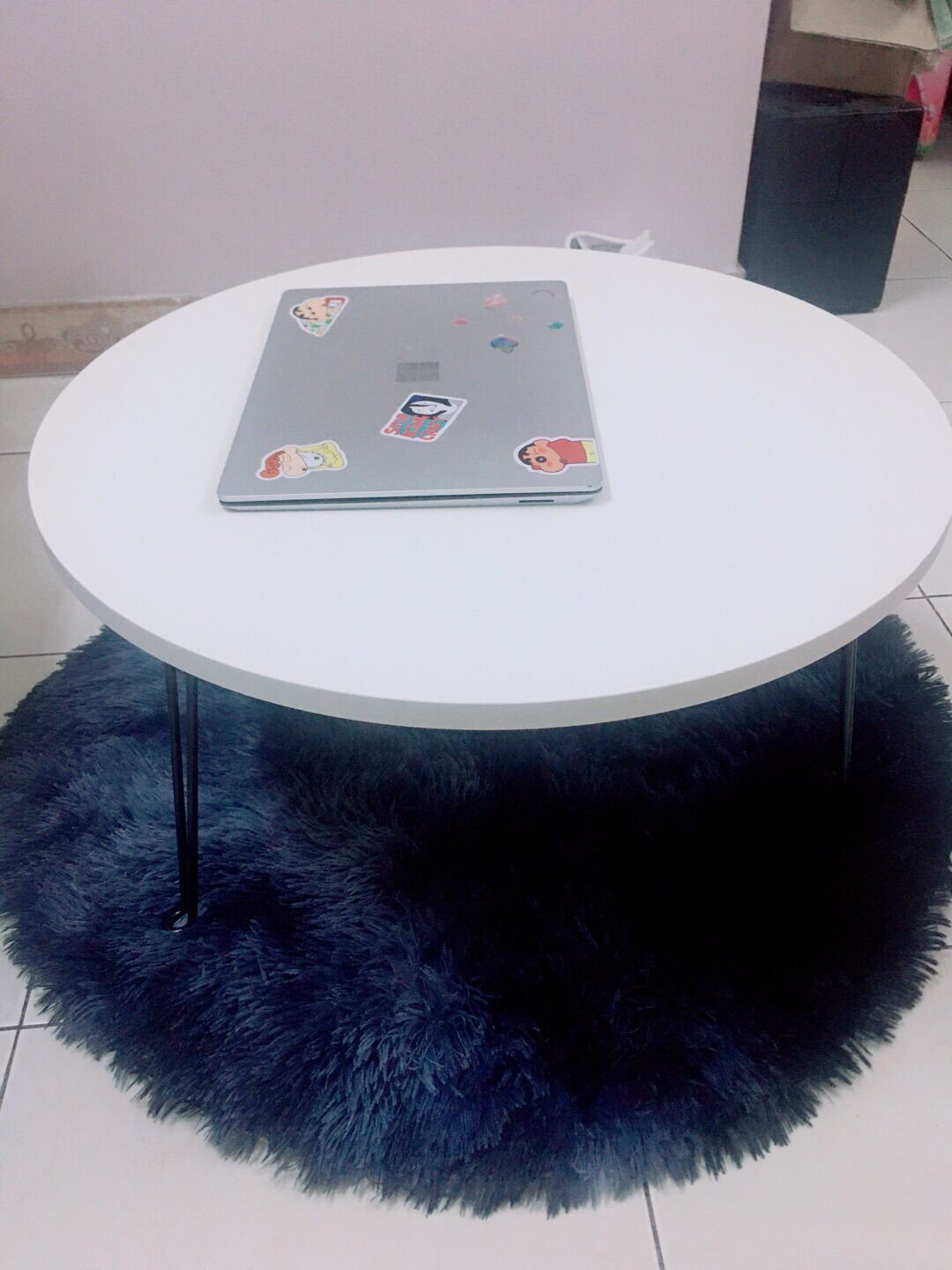 [HCM]Bàn tròn xếp vân gỗ MDF đường kính 60cm