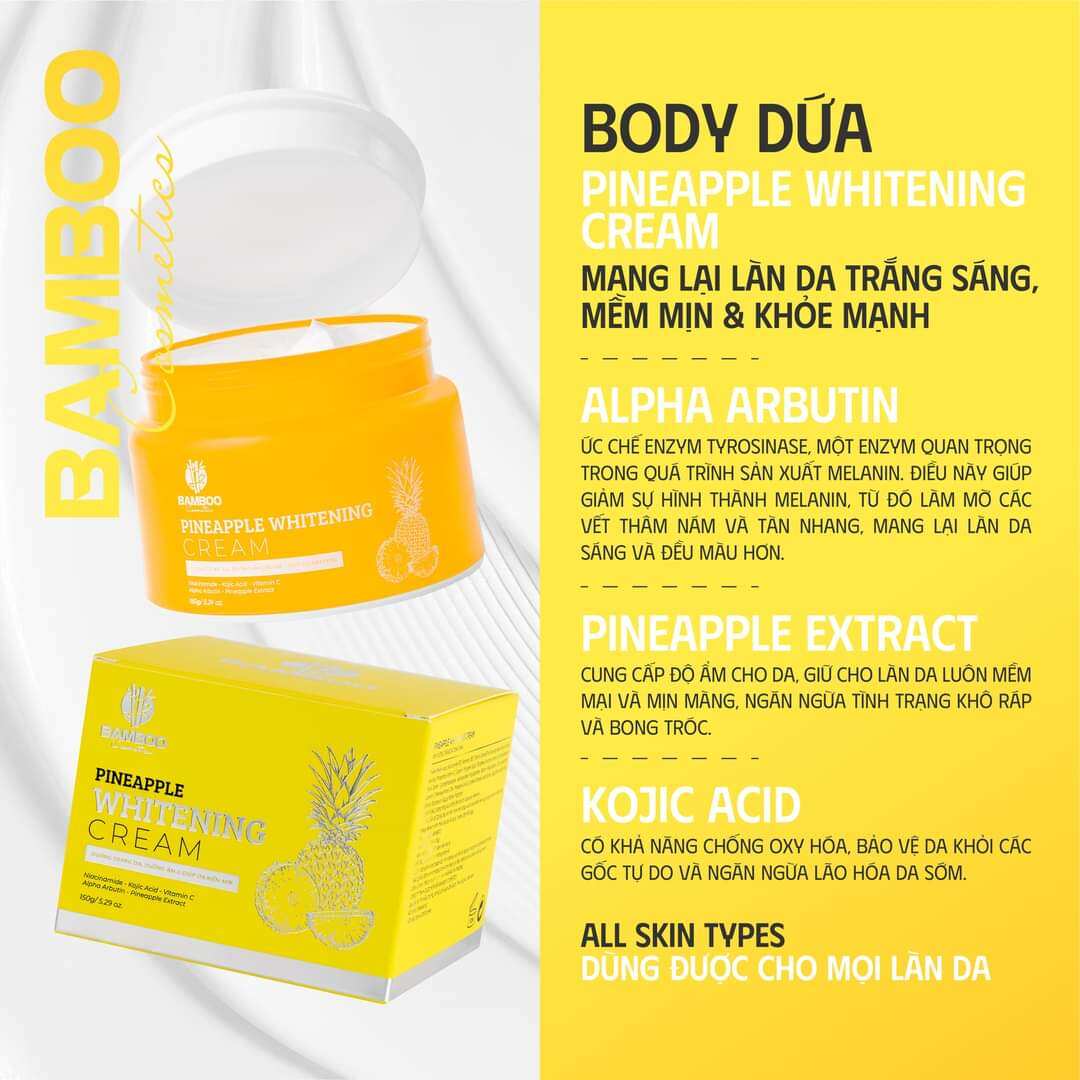 Kem body dứa bamboo mẫu mới 2024
