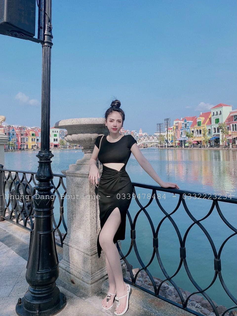 Đầm body xẻ tà hông sexy form 47kg