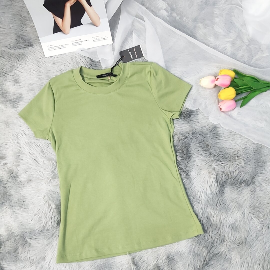 Áo Thun Nữ Trơn Ôm Body Cổ Tròn Siêu Xinh