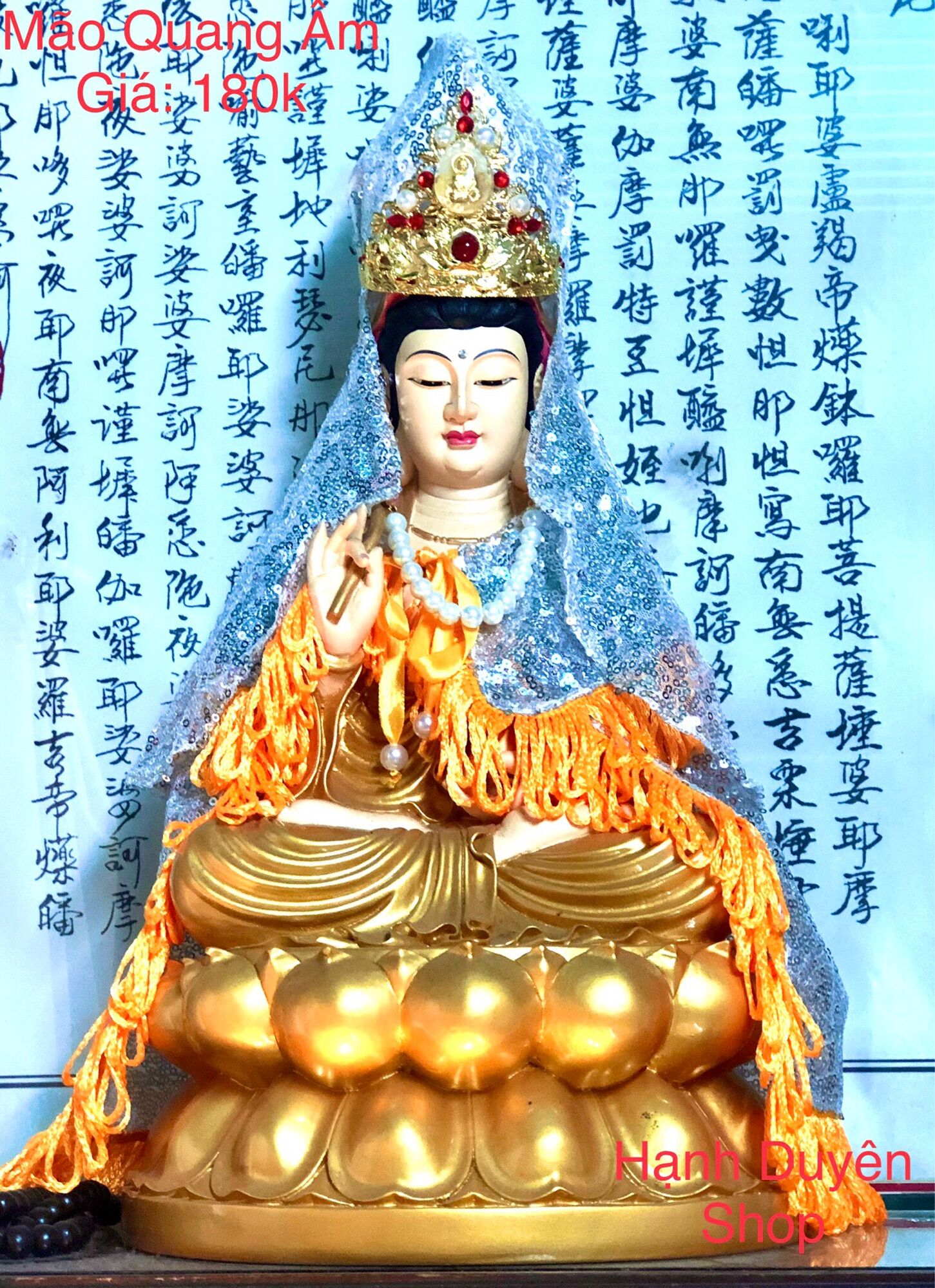 Combo Áo Mão Quan Âm( tượng ngồi cao 35- 40 cm)