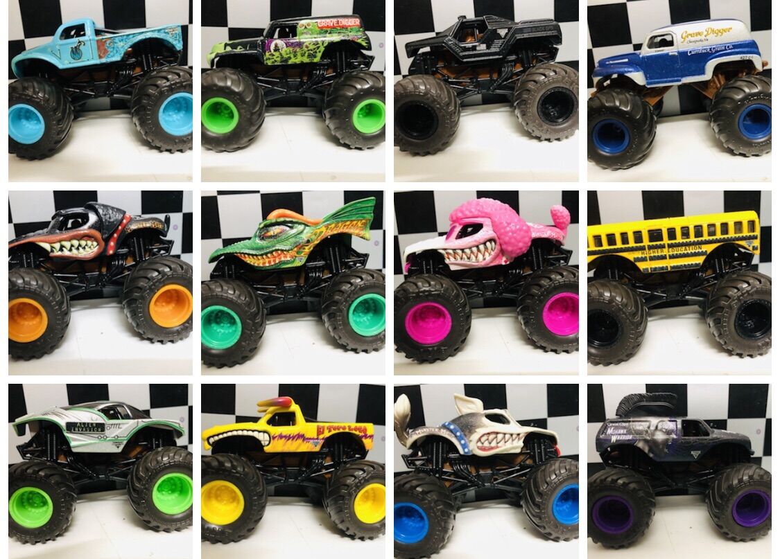 Xe Monster Jam đổi màu size 1:64 đổi màu dạng vảy
