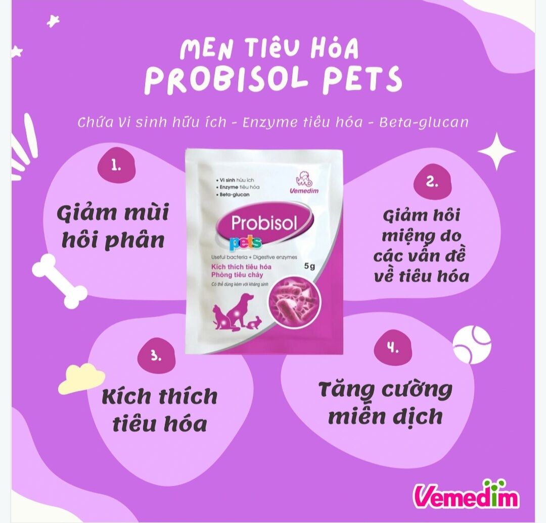 Men Tiêu Hóa cho Cún Mèo Vemedim Probisol Pets