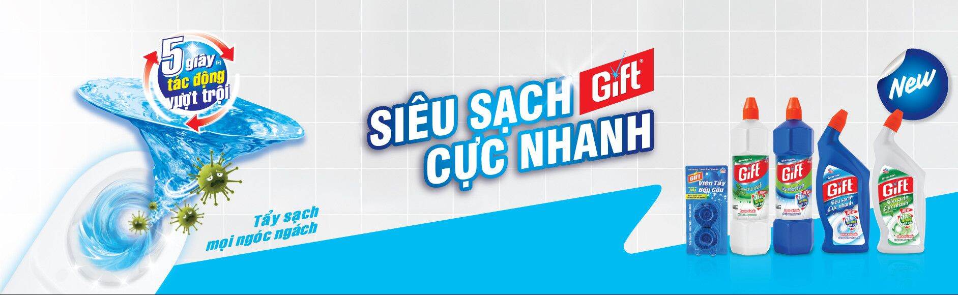 Tẩy Toilet Gift 600ml (Siêu Sạch/ Bạc Hà)