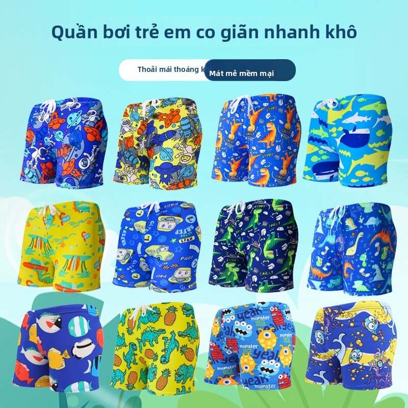 UBT | Quần Bơi Kiểu Brief Có Thể Điều Chỉnh In Hình Thùng Carton Cho Bé Trai