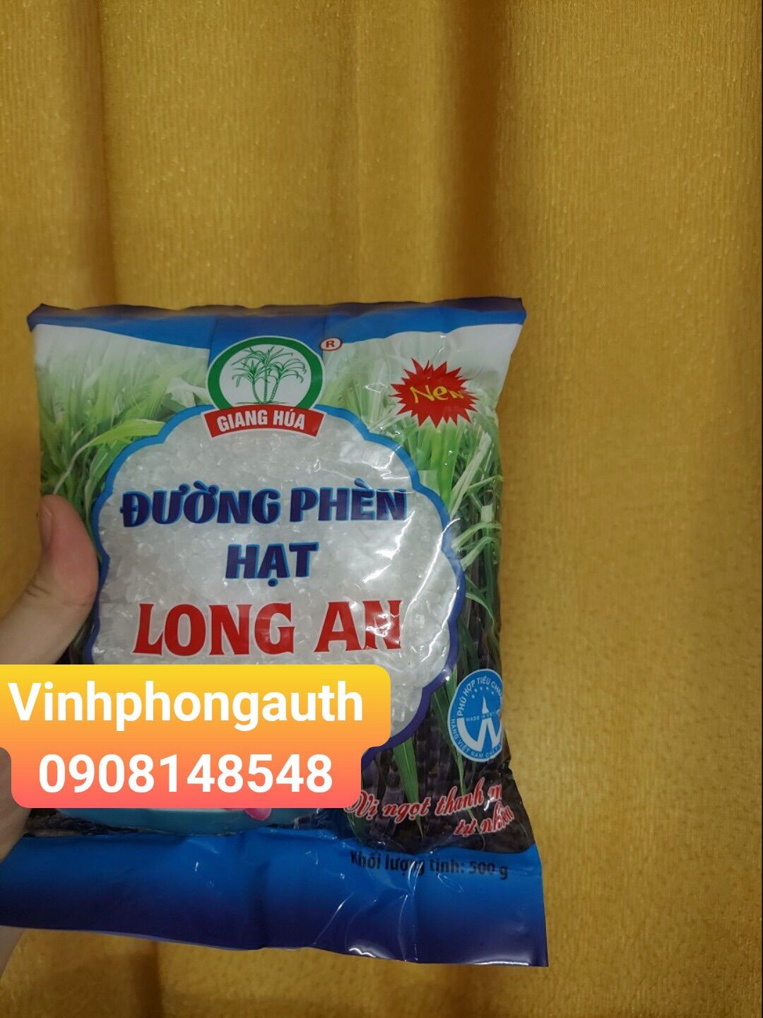 Đường phèn hạt long an - hiệu giang húa / gói 500gr