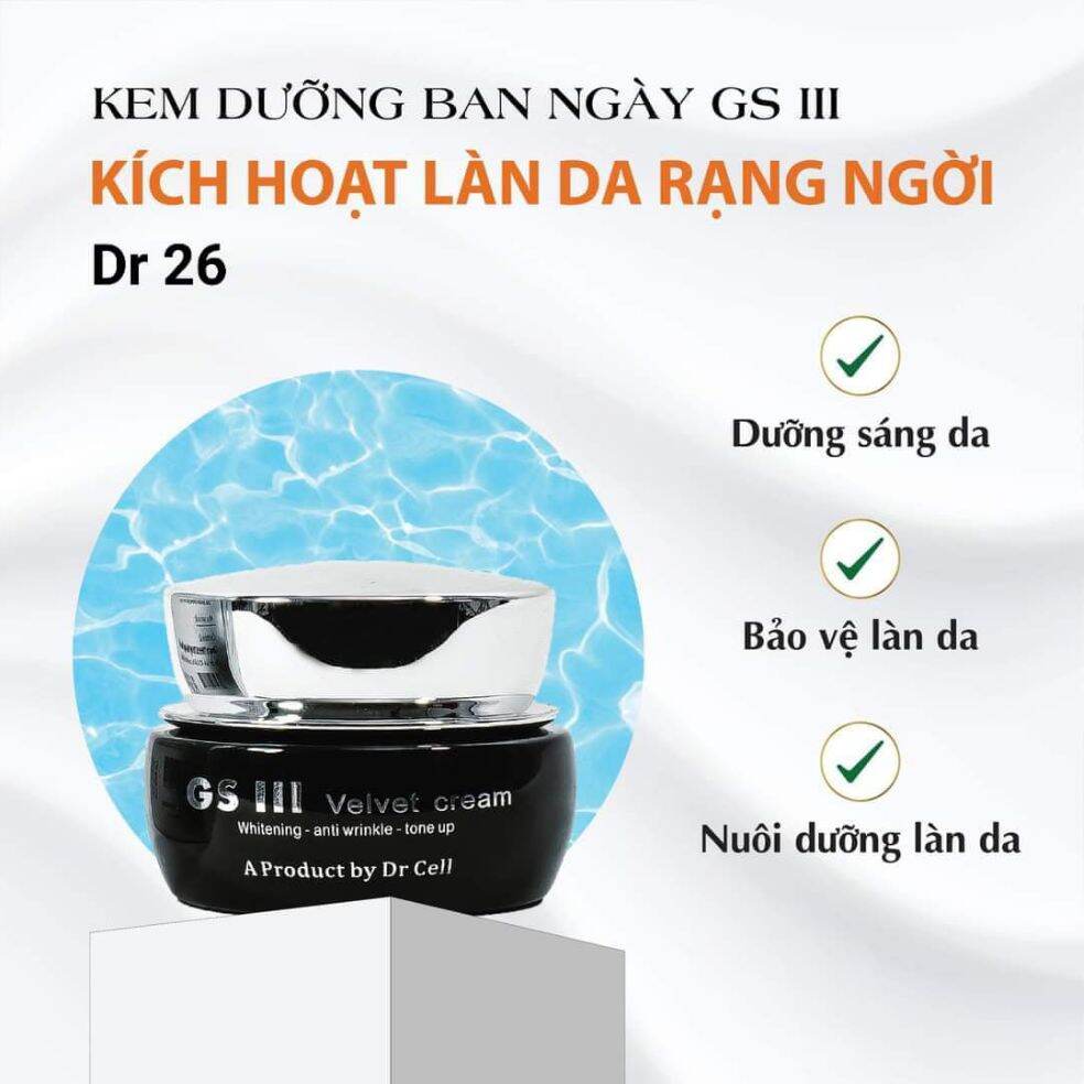 KEM NGÀY GSIII DR CELL PHỤC HỒI DA SAU TÁI TẠO, DƯỠNG TRẮNG HỒNG DA ĐẶT BIỆT CÓ CHỐNG NẮNG SPF 30+++