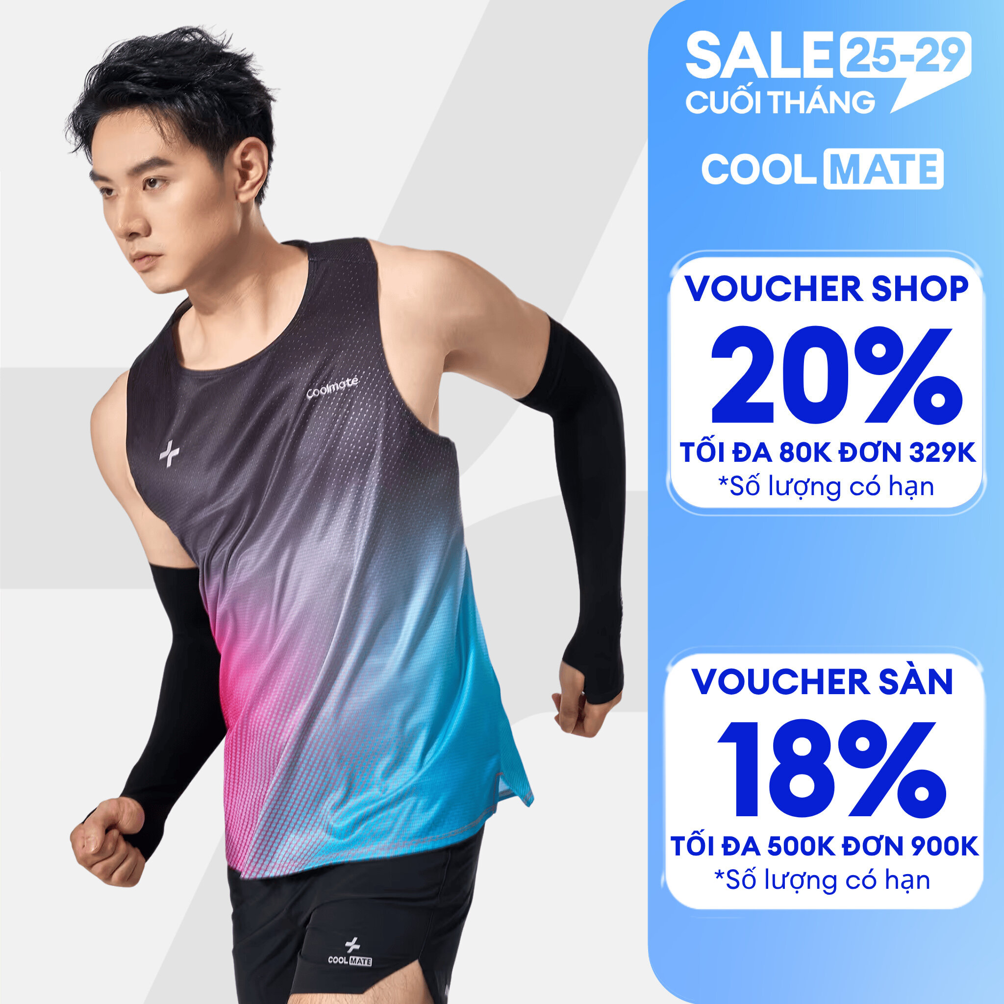 Áo Singlet chạy bộ AirRush Gradient áo thể thao running thoáng khí thấm hút tốt Coolmate