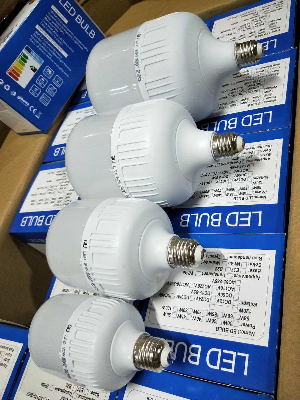 Bóng đèn led bulb trụ e27 : 65w- 50w- 30w - 20w