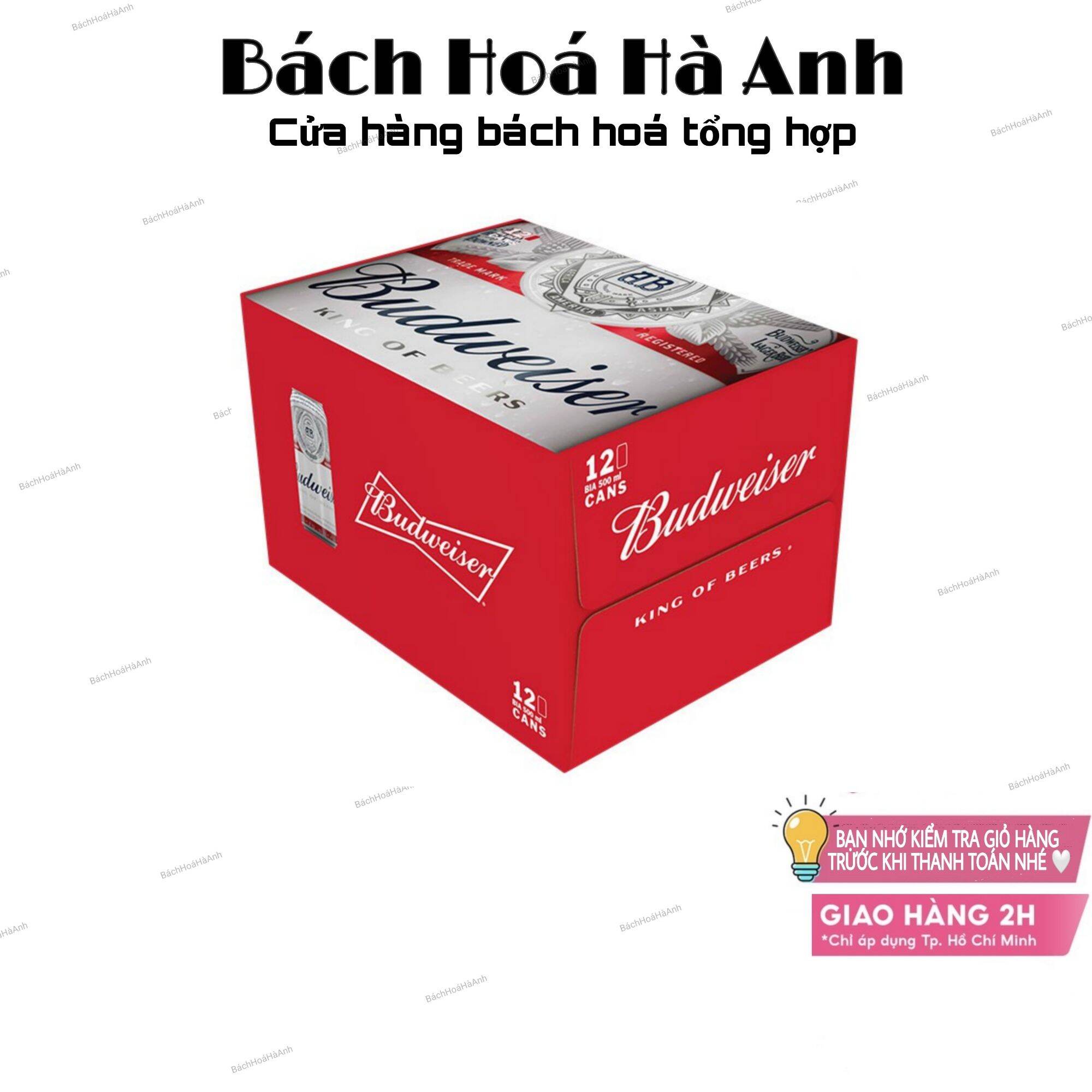Bia budweiser 12lon 500ml