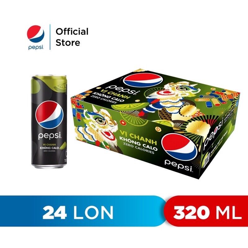 Pepsi chanh 24 lon/Thùng 320ml Chang's Food