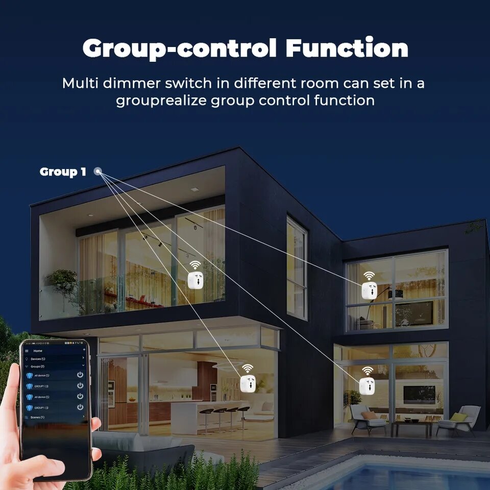 Ổ cắm điện 20A wifi+rf433 thông minh mini Tuya/Smartlife/Googlehome đo công suất