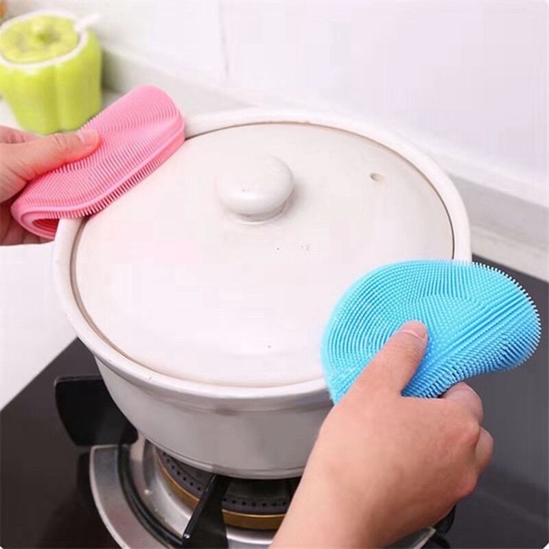 [HCM]Miếng Silicon Rửa Chén Rau Củ Nhấc Nồi Đa Năng