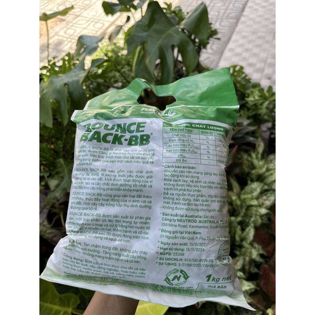 1kg phân cá hữu cơ úc  BB Bounce Back dạng viên đậm đặc.