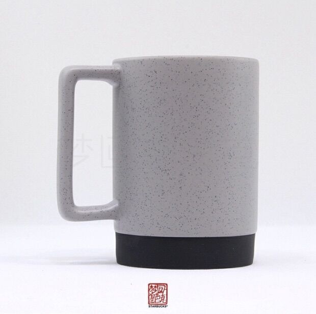 [STARBUCKS US] - CỐC SỨ BLACK GREY DW CERAMIC HANDLE MUG 16oz