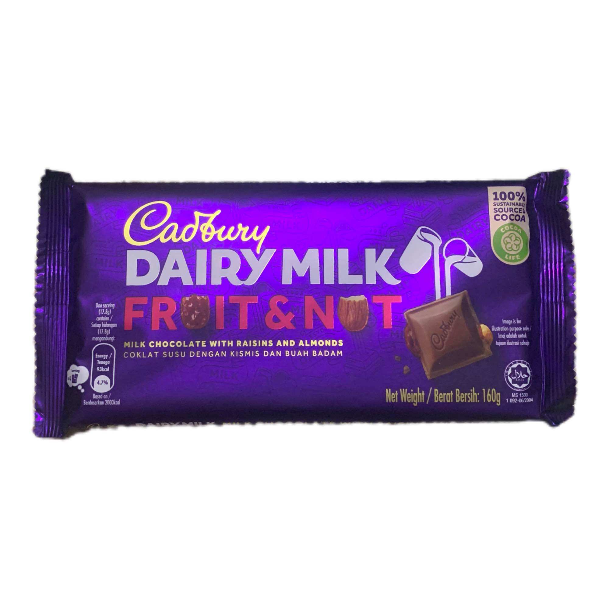 Socola Cadbury Dairy Milk 135g sữa, 130g trái cây và hạt