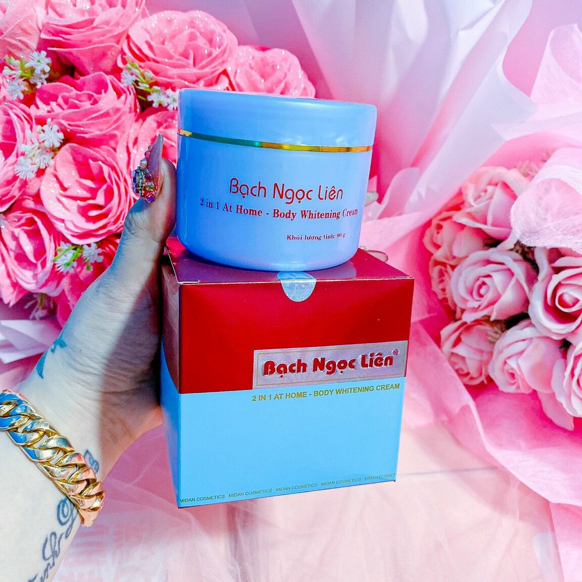 Kem body bạch ngọc liên 2in1 xanh