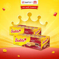 Combo 2 Hộp Bánh Bông Lan Solite Cuộn Kem Vị Đậu Đỏ 324g