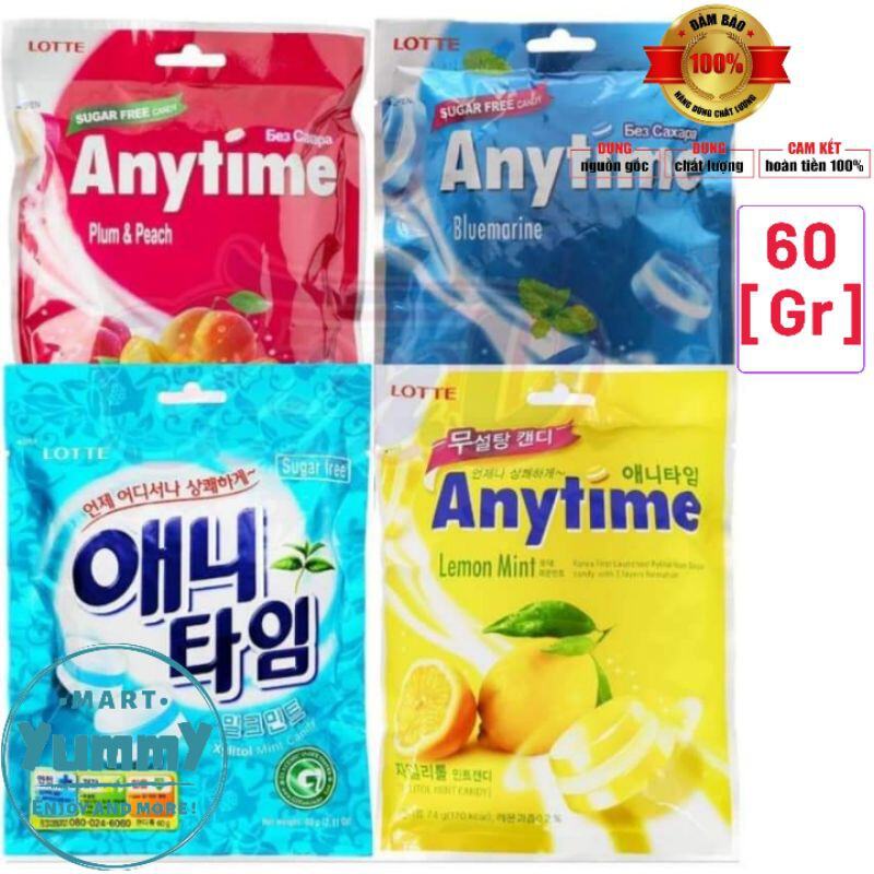 Kẹo Anytime Xylitol Lotte 60gr 4 Vị