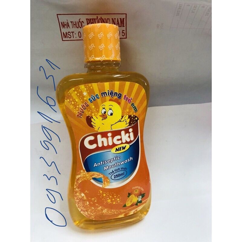 Nước súc miệng trẻ em chicki-chai 250ml