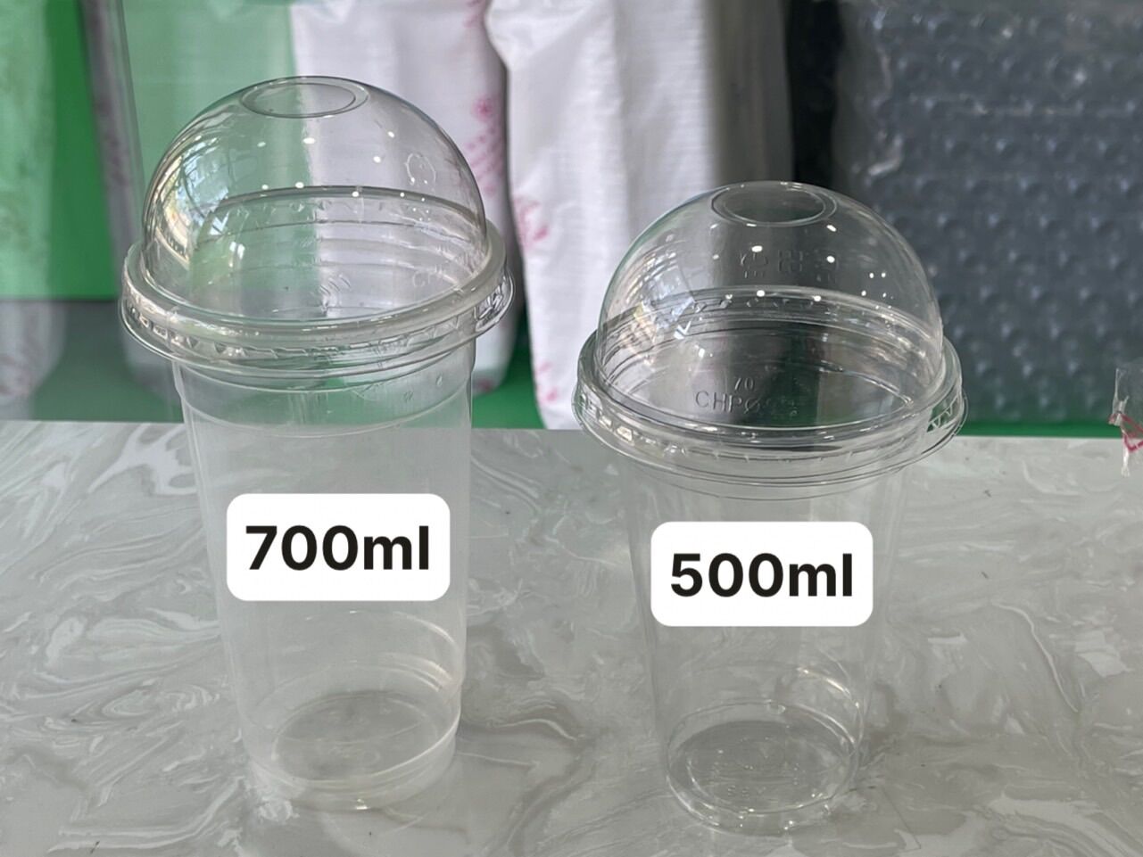 50 cái ly nhựa pp, ly nhựa trà sữa 500ml / 700ml | ly loại tốt, chịu được nóng lạnh, 50 cái nắp nhựa pp - bao bì giá rẻ