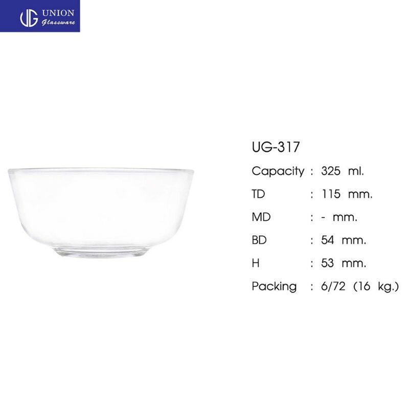 [HCM]Bộ 6 chén thuỷ tinh UG 317 Thái Lan(chén ăn cơm)