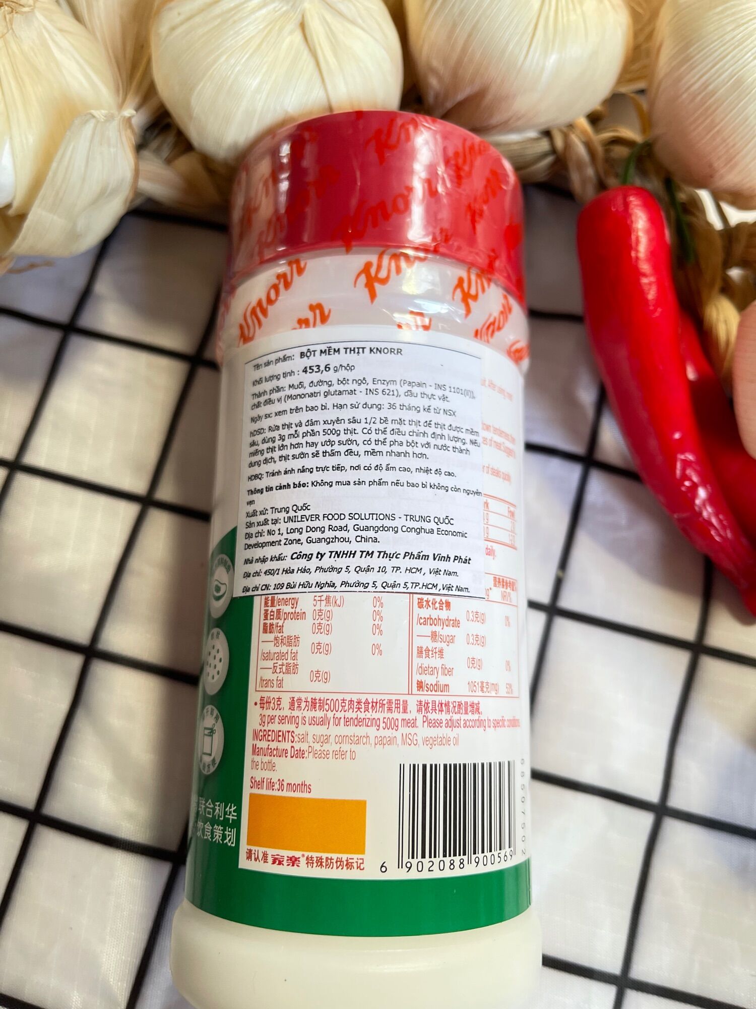 BỘT LÀM MỀM THỊT KNORR / MEAT TENDERIZER POWDER 454GRAM