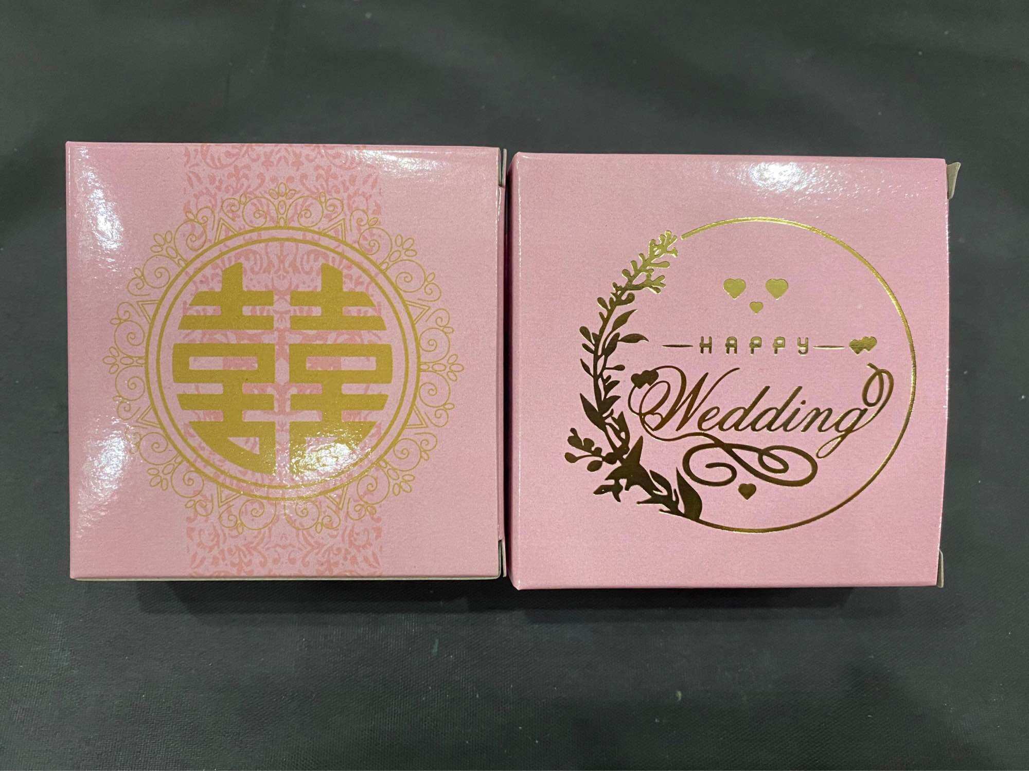 Combo 50 hộp quà đựng bánh cốm, bánh phu thê màu hồng như hình