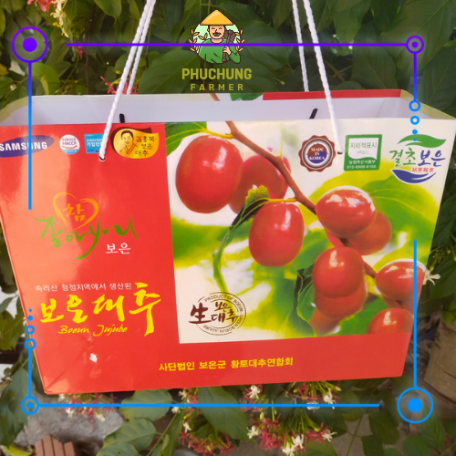Hàng cao cấp táo đỏ hàn quốc hộp 1kg tặng túi xách kèm theo - ảnh sản phẩm 2
