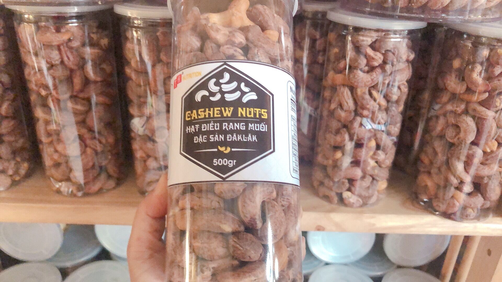 Hạt điều A cồ rang muối Dăklăk hộp 500gr
