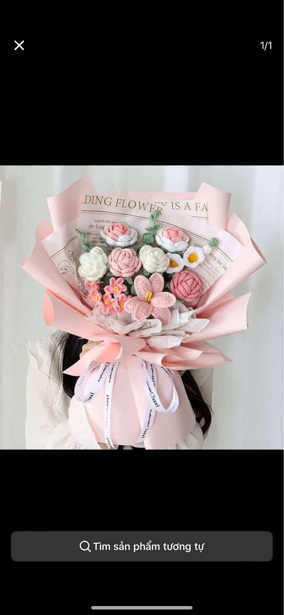 ( tặng kèm thiệp và túi )bó hoa hồng bằng len mix, làm quà tặng 8/3, 14/2, 20/10, quà tặng tốt nghiệpảnh thật
