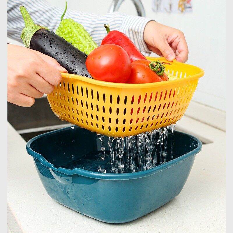 Sét 6 Rổ ,Chậu Rửa Đa Năng Loại Vuông