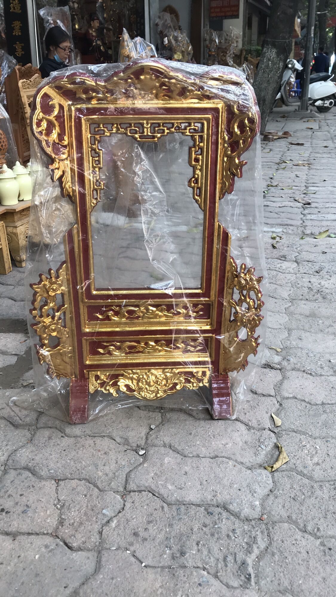 Khung ảnh thờ Sơn son 20*30, gỗ mít, bán buôn bán lẻ