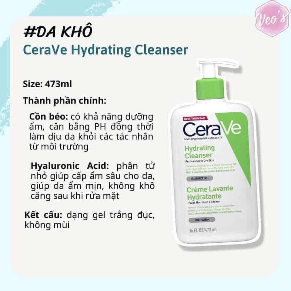 [CHÍNH HÃNG]Sữa rửa mặt Carave bản pháp 236ml/473ml