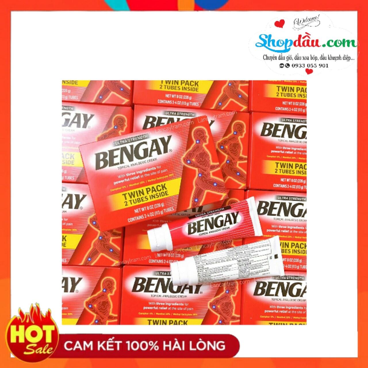 HCMDầu nóng Bengay Mỹ 2 tuýp 113g
