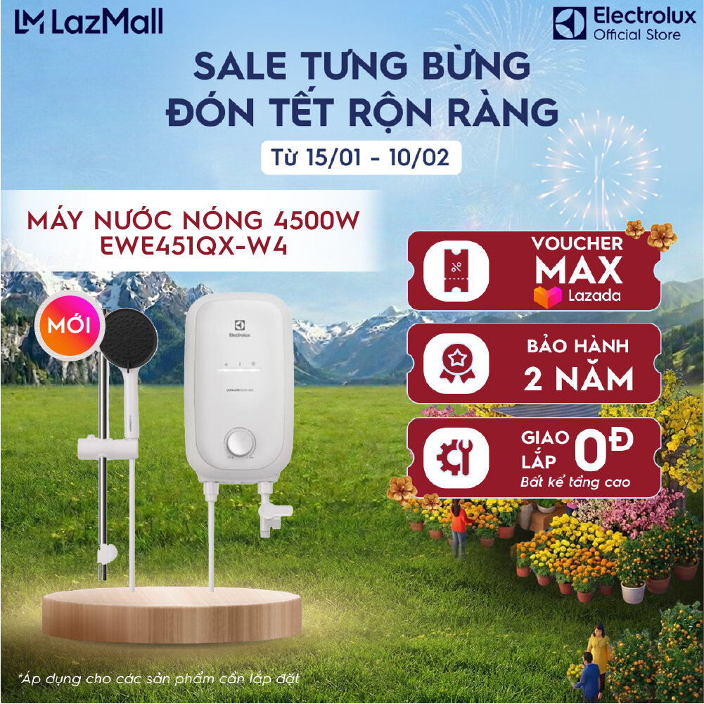 Máy nước nóng trực tiếp Electrolux EWE451QX-W4 - 3 chế độ vòi an toàn tiết kiệm điện
