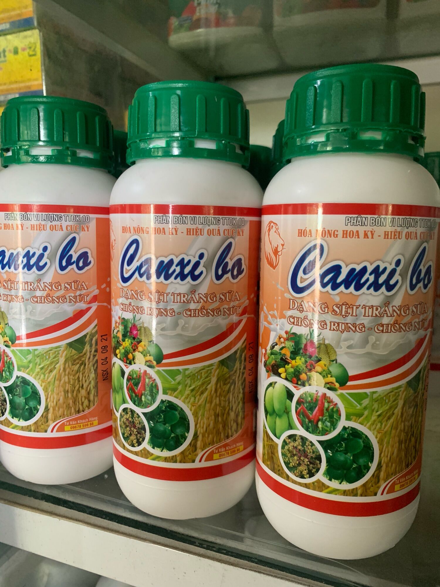 Canxibo chai 500ml, dạng sệt trắng sữa, chống rụng trái non