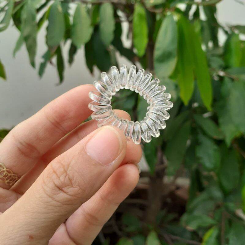 Túi 10 Lò xo cột tóc màu trắng trong suốt