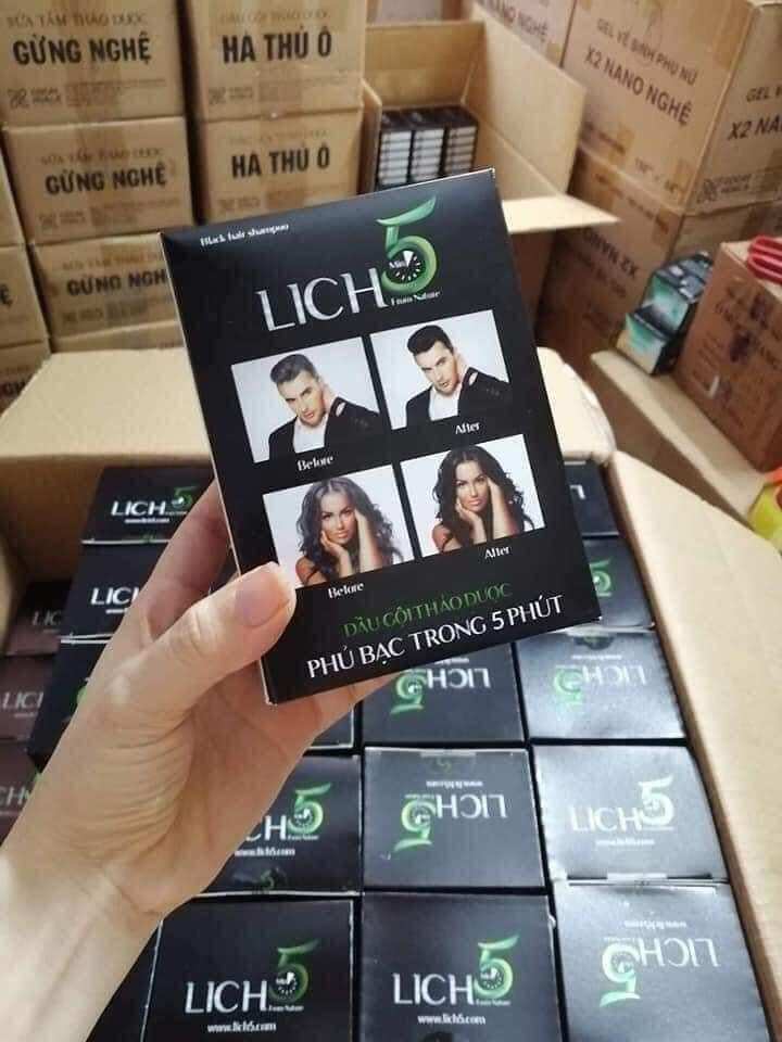 LỊCH 5 DẦU GỘI PHỦ BẠC [HỘP 10 GÓI ĐEN]