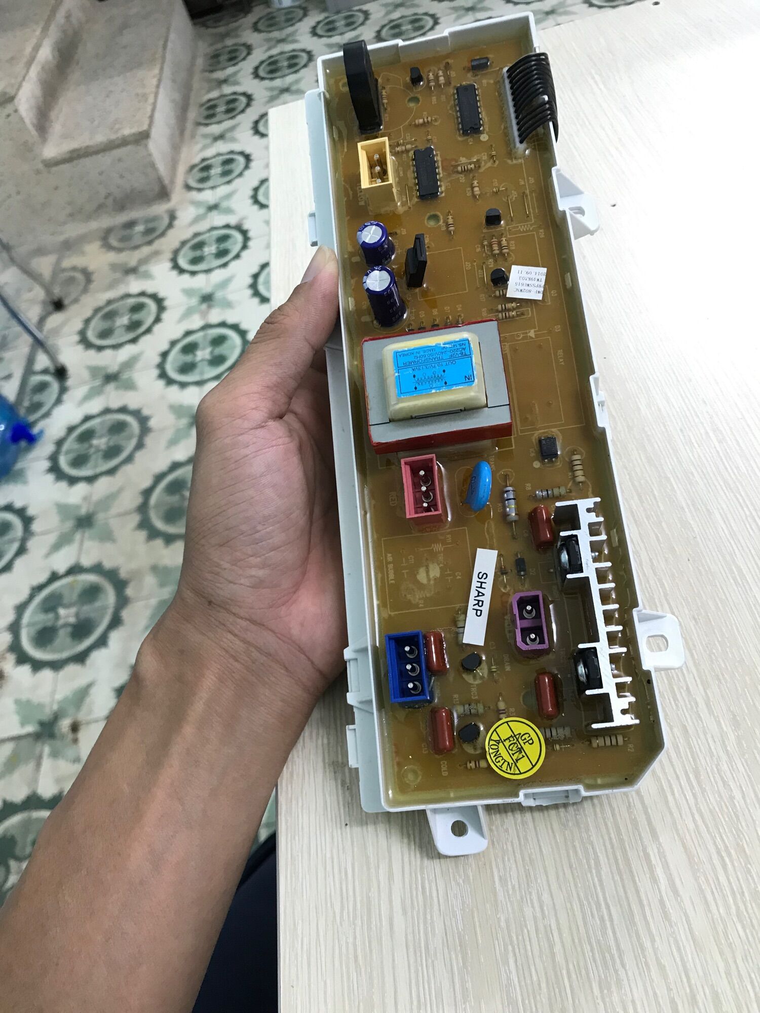 Bo mạch máy giặt Sharp 7 phím tháo máy zin