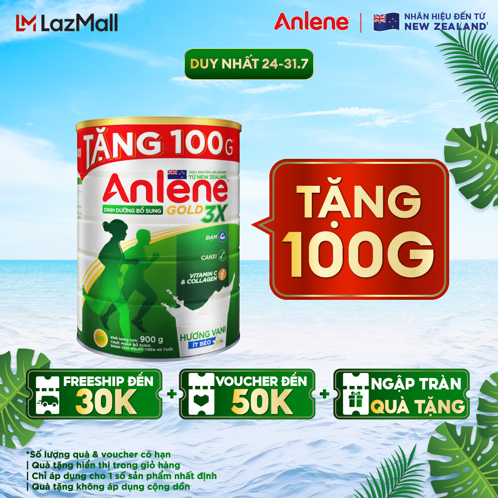 Lon sữa bột anlene gold 3x vanilla 800g