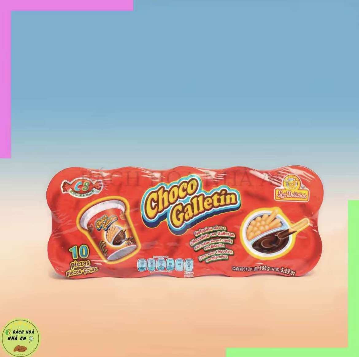 Bánh que chấm Socola Galletin 150gram | Lốc 10 hủ |