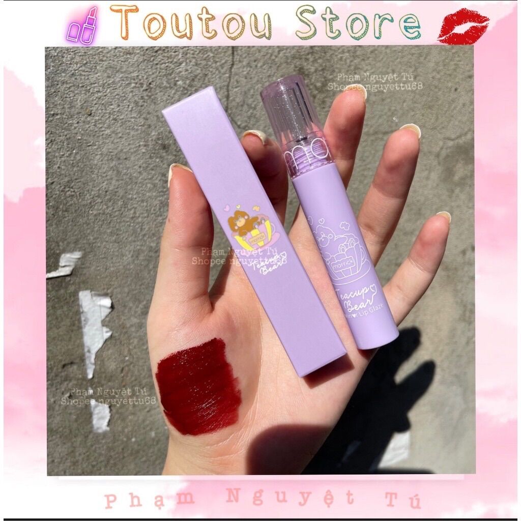 Son kem Maffick gấu tím màu mịn mướt mềm môi ảnh thật shop chụp