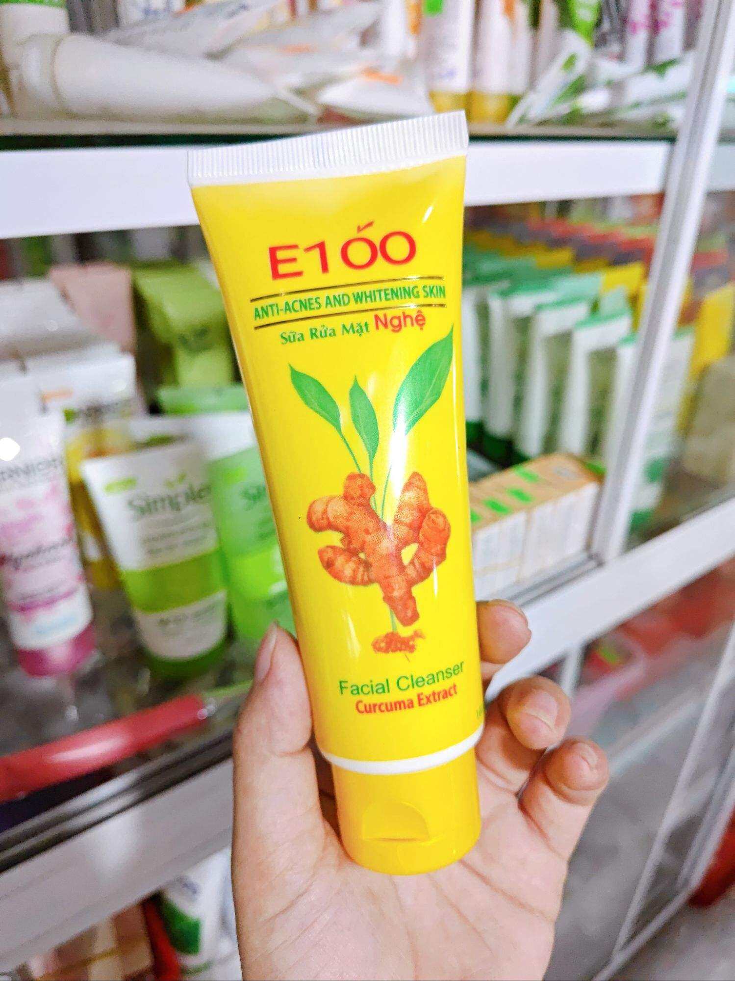 Sữa Rửa Mặt Nghệ E100 100g - Làm Trắng Da, Sạch Mụn Cám, Sáng Mịn Khỏe Mạnh