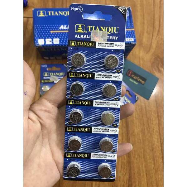 Vỉ pin cúc áo đồng hồ tianqiu ag13 lr44h 357a lr44 l1154f hàng chuẩn pin máy trợ thính